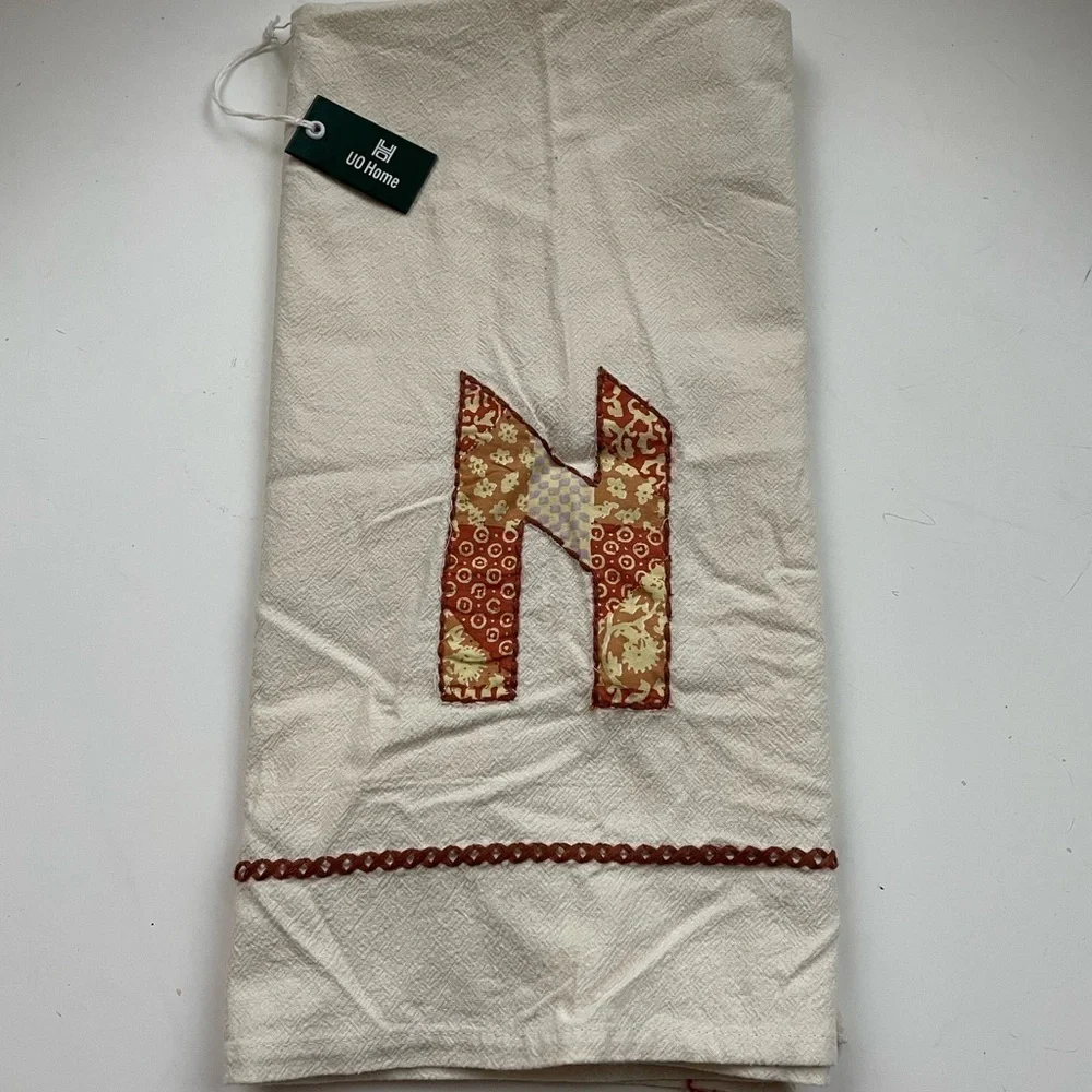 NWT Urban Outfitters Patchwork Monogram ‘N’ Tea Towel